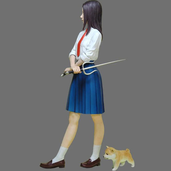 1/8 Schoolgirl with Sword, Resin Model Figure Kit, Anime Theme, Unassembled and Unpainted