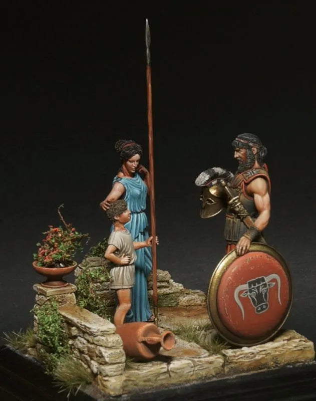 Ancient Greek Warriors, 3 Figures, Resin Model Figure Kit, Unassembled and Unpainted