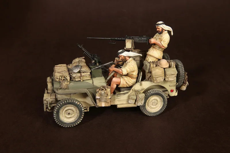1/35 WWII Desert Campaign Crew, 4 Figures, Resin Model Figure Kit, Unassembled and Unpainted