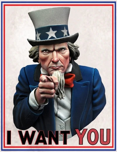 1/10 Uncle Sam, Resin Model Bust Kit, Military Theme, Unassembled and Unpainted