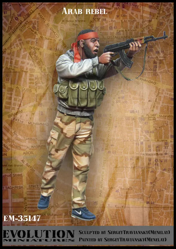 1/35 Modern Arab Rebel Soldier, Resin Model Figure Kit, Unassembled and Unpainted