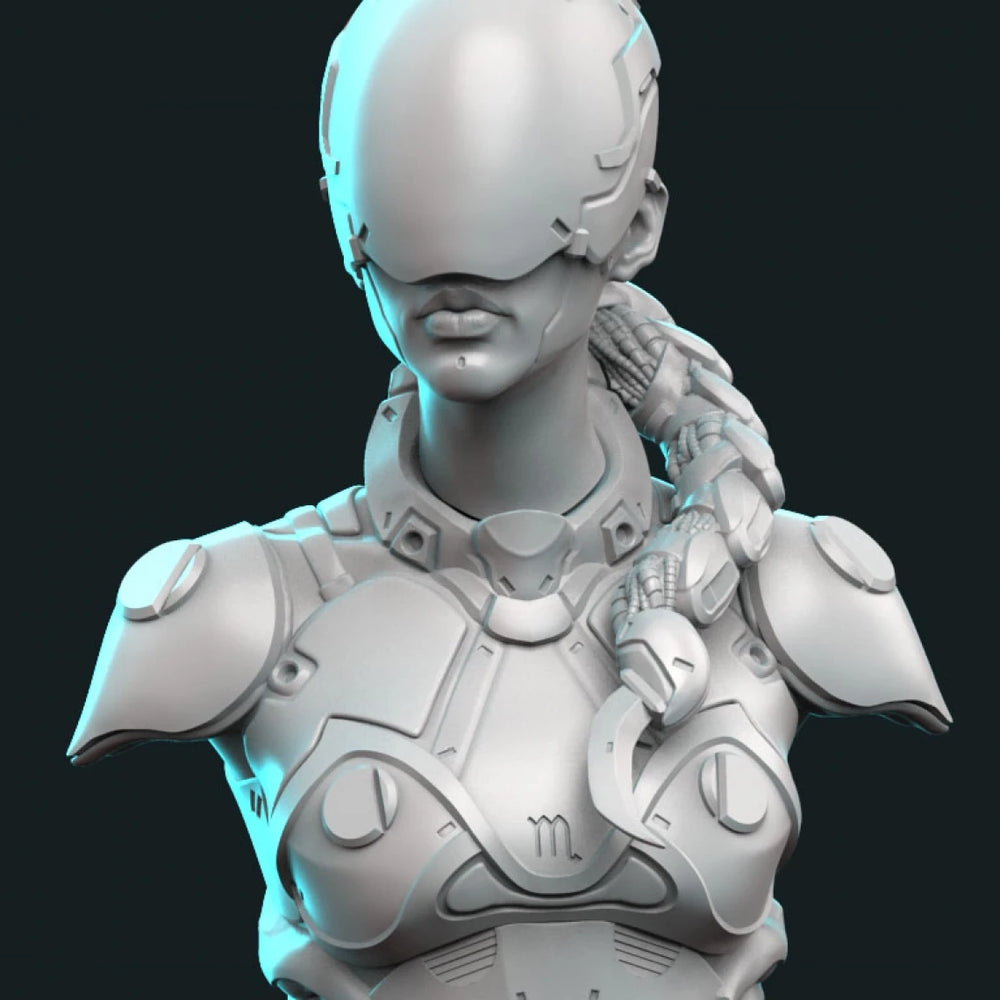 Sci-Fi Cyberpunk Android Female — 1/10 Resin Bust