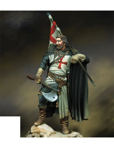 75mm Medieval Knight of the Cross, Resin Model Figure Kit, Unassembled and Unpainted