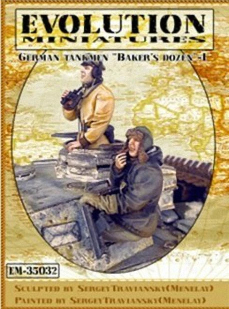 1/35 WWII German Tank Crew Command Group, 2 Figures, Resin Model Figure Kit, Unassembled and Unpainted