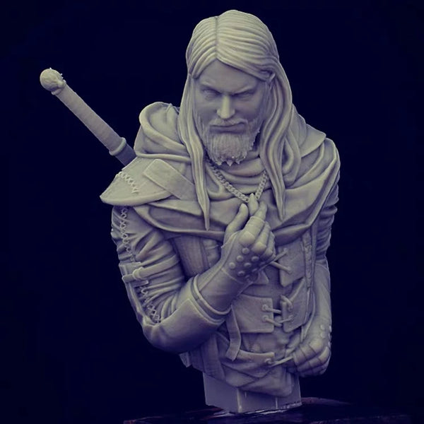 1/12 Bearded Barbarian Wielding War Axe, Resin Model Bust Kit, Fantasy Theme, Unassembled and Unpainted