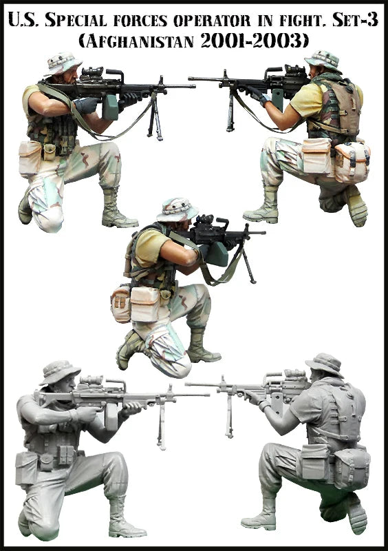 1/35 Modern U.S. Special Forces Afghanistan Combat Team, 3 Figures, Resin Model Figure Kit, Unassembled and Unpainted