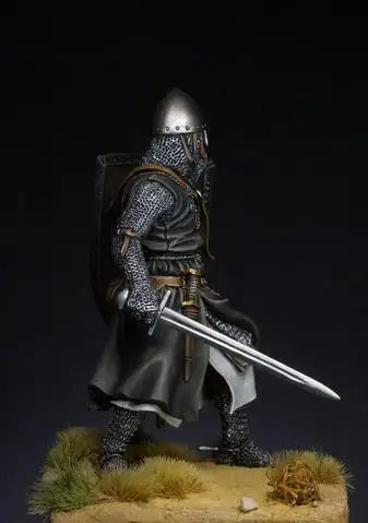 1/24 Medieval Crusader Warrior, Resin Model Figure Kit, Unassembled and Unpainted
