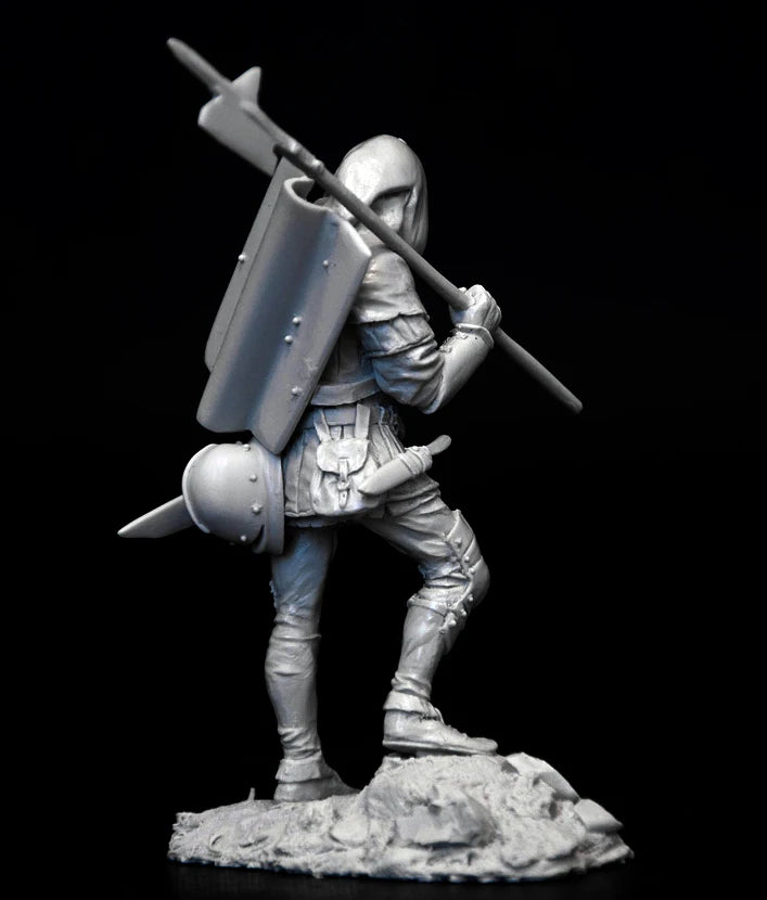 1/24 Medieval German Mercenary 15th Century, Resin Model Figure Kit, Unassembled and Unpainted
