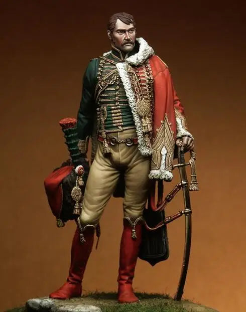 1/18 Napoleonic Polish Officer with Pelisse, Resin Model Figure Kit, Unassembled and Unpainted