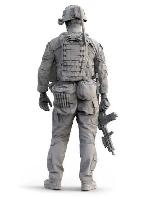 1/16 Modern Combat Operator in Plate Carrier, Resin Model Figure Kit, Unassembled and Unpainted
