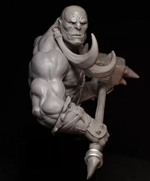 1/10 Orc Warrior Drogor, Resin Model Bust Kit, Fantasy Theme, Unassembled and Unpainted