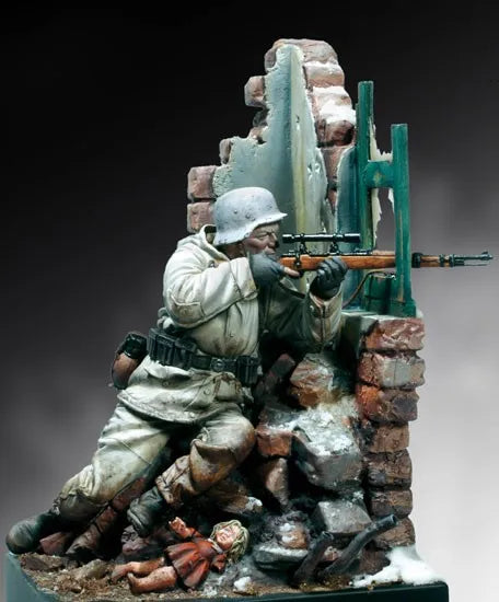 90mm WWII German Sniper, Resin Model Diorama Kit, Unassembled and Unpainted