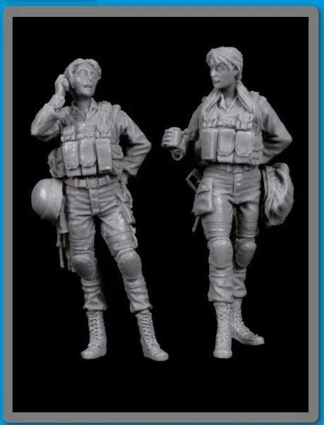 1/35 Modern Israeli Defense Forces, 2 Figures, Resin Model Figure Kit, Unassembled and Unpainted