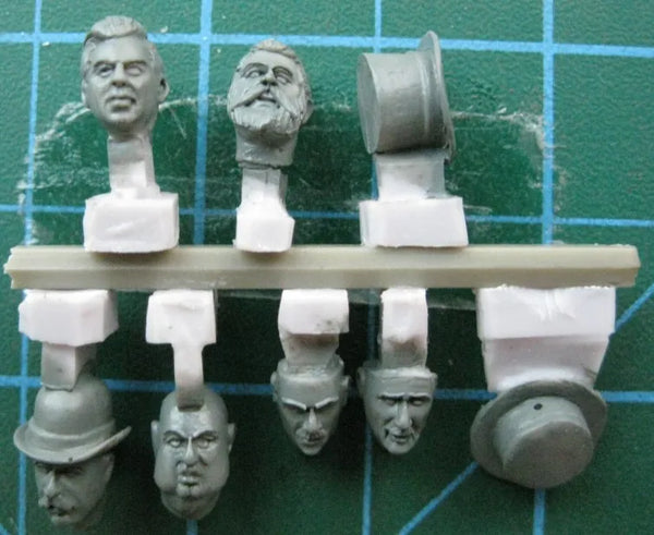 1/35 WWII British Infantry Heads Mixed Headgear, 6 Figures, Resin Model Figure Kit, Unassembled and Unpainted
