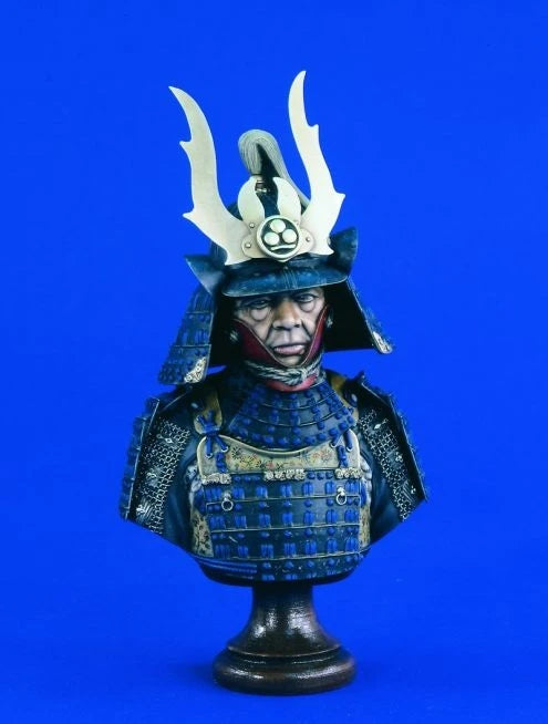 1/9 Medieval Japanese Samurai Warrior, Resin Model Bust Kit, Unassembled and Unpainted