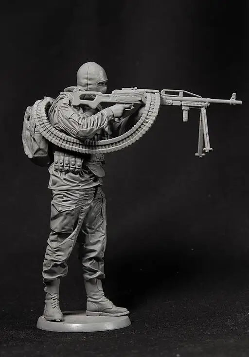 1/16 Modern Russian Machine Gunner, Resin Model Figure Kit, Unassembled and Unpainted