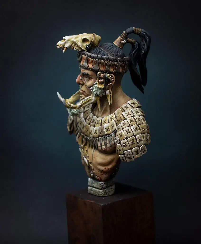 1/9 Mayan Warrior Shaman, Resin Model Bust Kit, Fantasy Theme, Unassembled and Unpainted