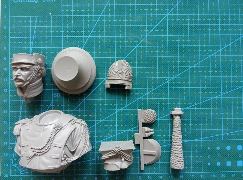 200mm Napoleonic Light Horse Lancer Trumpeter, Resin Model Bust Kit, Unassembled and Unpainted