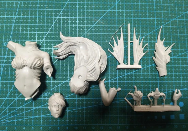 1/10 Dark Fantasy Zombie Lady, Resin Model Bust Kit, Fantasy Theme, Unassembled and Unpainted
