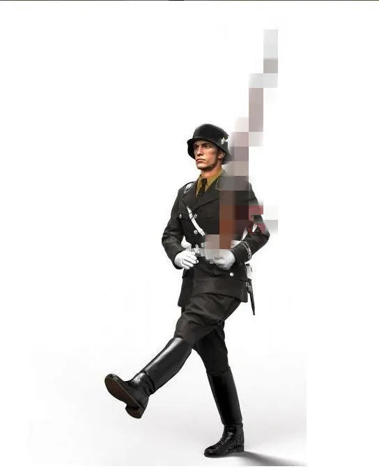 1/16 Modern Steampunk Officer in Burgundy Coat with Ray Gun, Resin Model Figure Kit, Unassembled and Unpainted