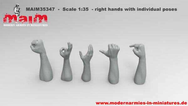 1/35 Military Right Hand Set, Resin Model Accessory Kit, Military Theme, Unpainted