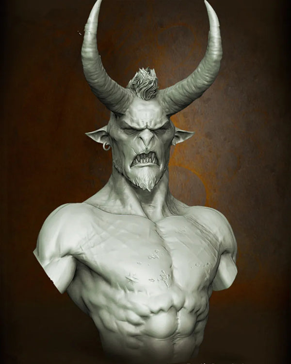 1/12 Demon, Resin Model Bust Kit, Fantasy Theme, Unassembled and Unpainted