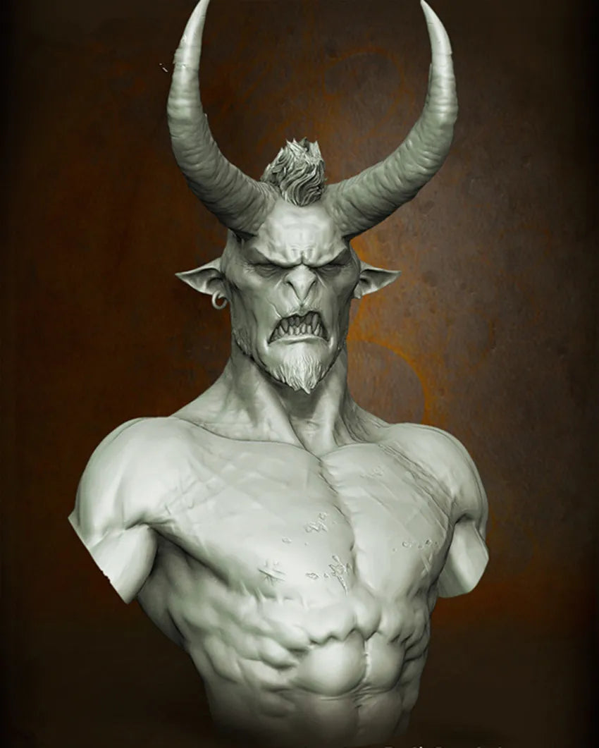1/12 Demon, Resin Model Bust Kit, Fantasy Theme, Unassembled and Unpainted