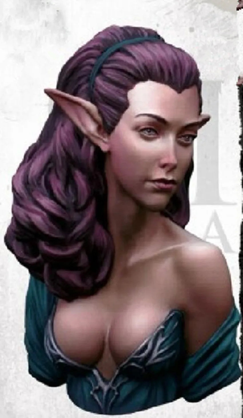 1/10 Female Elf, Resin Model Bust Kit, Fantasy Theme, Unassembled and Unpainted