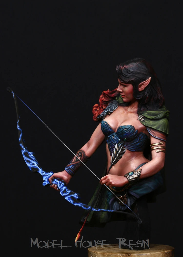 1/10 Female Fantasy Archer, Resin Model Figure Kit, Fantasy Theme, Unassembled and Unpainted