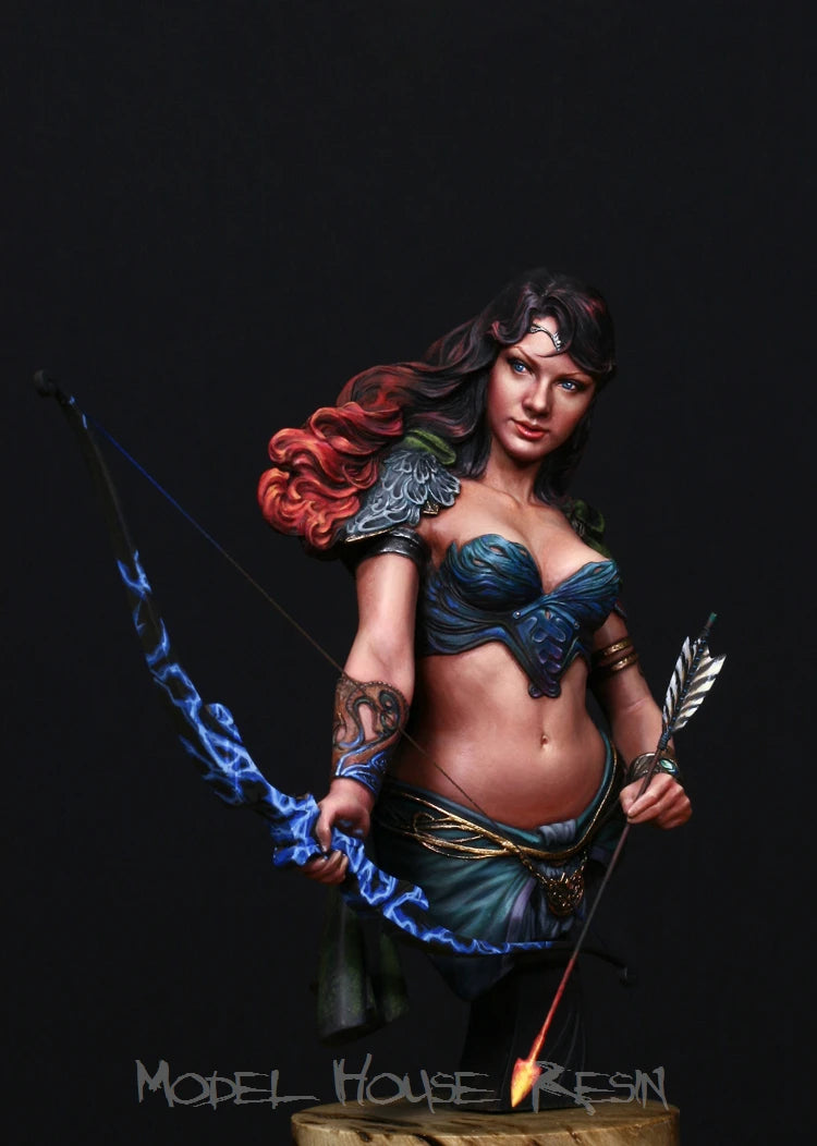 1/10 Female Fantasy Archer, Resin Model Figure Kit, Fantasy Theme, Unassembled and Unpainted