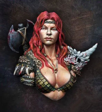 1/12 Female Character, Resin Model Bust Kit, Fantasy Theme, Unassembled and Unpainted