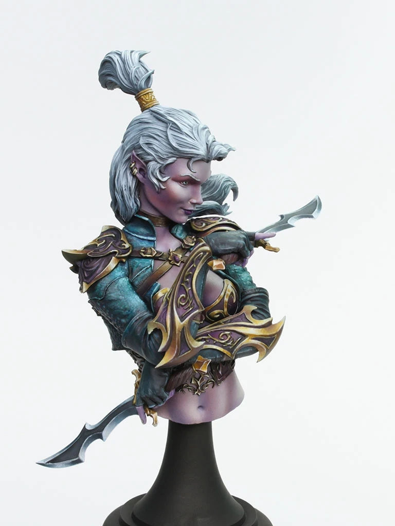 1/10 Dragon-Armored Warrior Maiden, Resin Model Bust Kit, Fantasy Theme, Unassembled and Unpainted