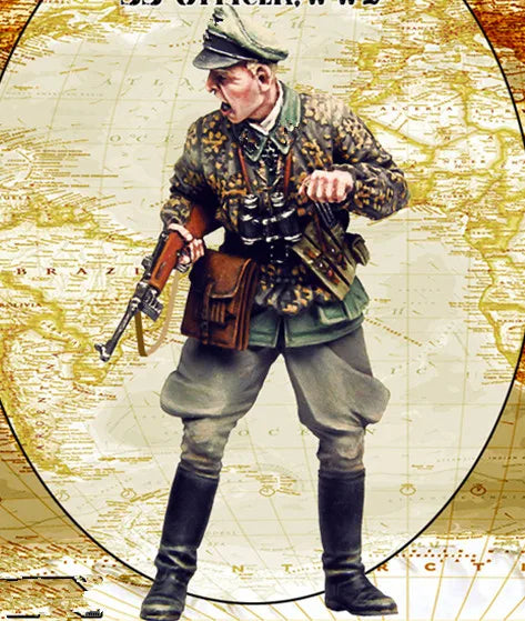 1/35 WWII German Infantry Advancing with MP40, Resin Model Figure Kit, Anime Theme, Unassembled and Unpainted