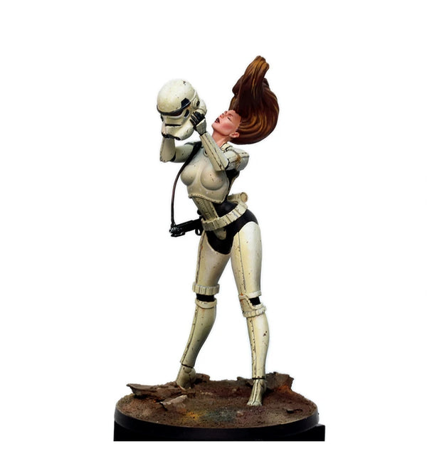 75mm Female Pin-up with Flowing Hair, Resin Model Figure Kit, Unassembled and Unpainted