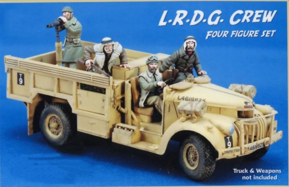 1/35 WWII British LRDG Jeep Crew, 4 Figures, Resin Model Figure Kit, Unassembled and Unpainted