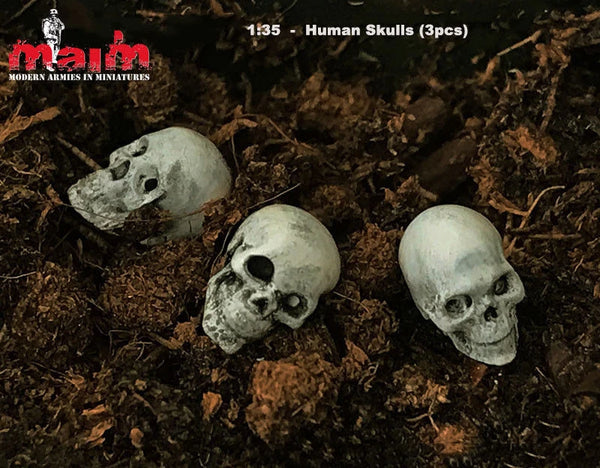 1/35 Skull Set for, 3 Figures, Resin Model Figure Kit, Fantasy Theme, Unassembled and Unpainted