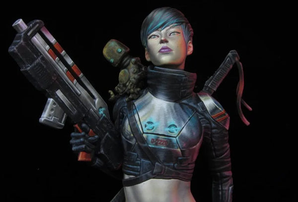 1/10 Tactical Female Soldier, Resin Model Bust Kit, Sci-Fi Theme, Unassembled and Unpainted
