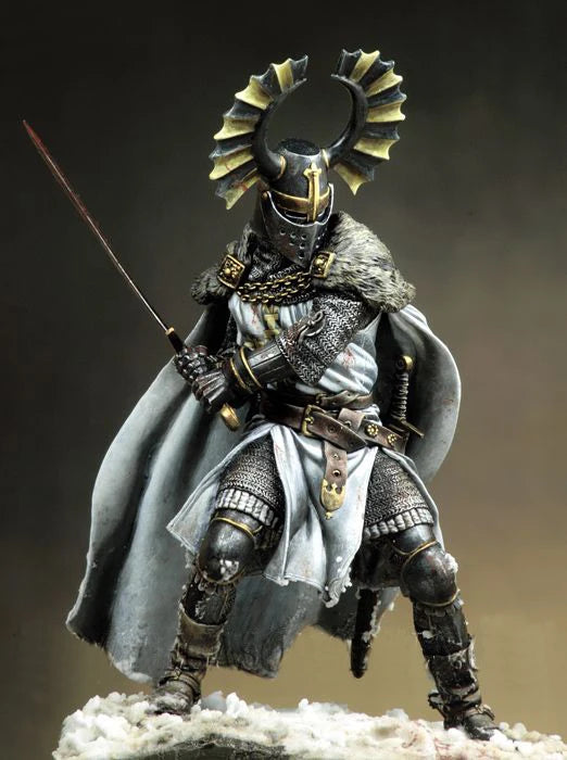 90mm Medieval Teutonic Warrior, 2 Figures, Resin Model Figure Kit, Unassembled and Unpainted