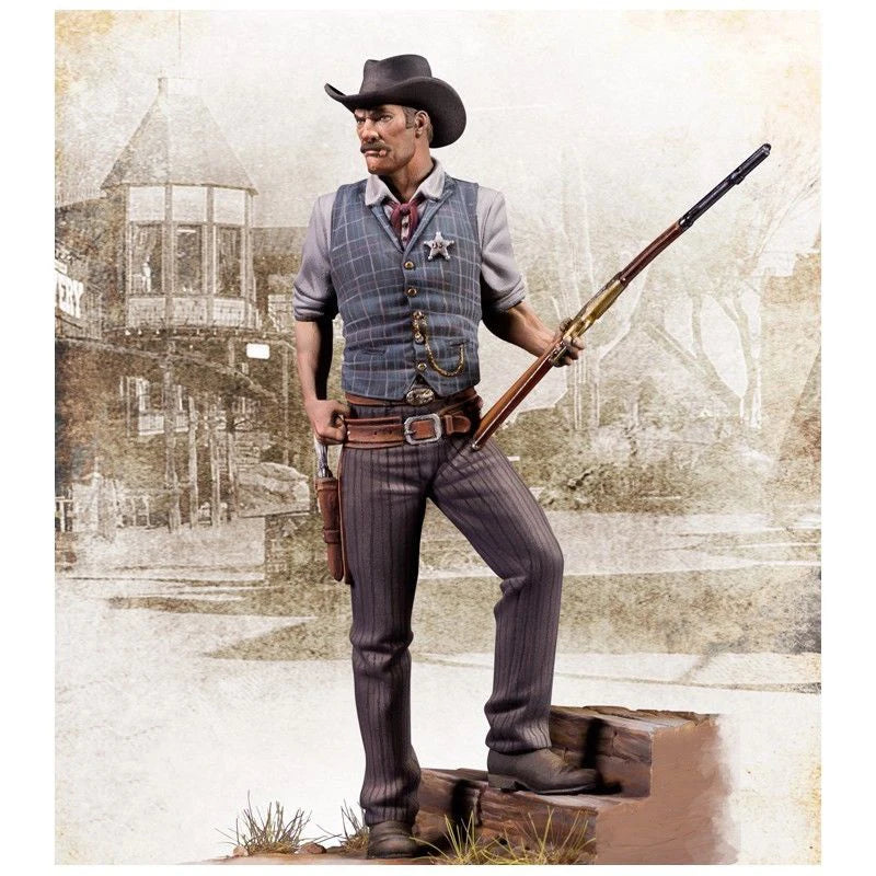75mm American Civil War US Marshal Cowboy, Resin Model Figure Kit, Unassembled and Unpainted