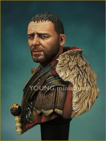 1/10 Ancient Roman General in Fur-Collared Armor, Resin Model Bust Kit, Unassembled and Unpainted