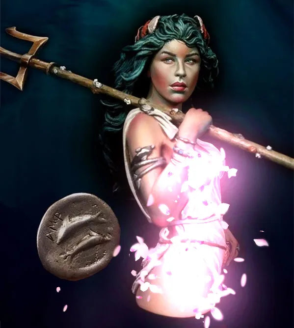 1/9 Female Warrior, Resin Model Bust Kit, Fantasy Theme, Unassembled and Unpainted