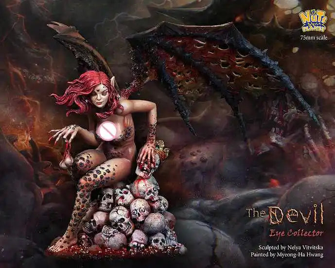 Horned Devil Woman, Resin Model Figure Kit, Fantasy Theme, Unassembled and Unpainted