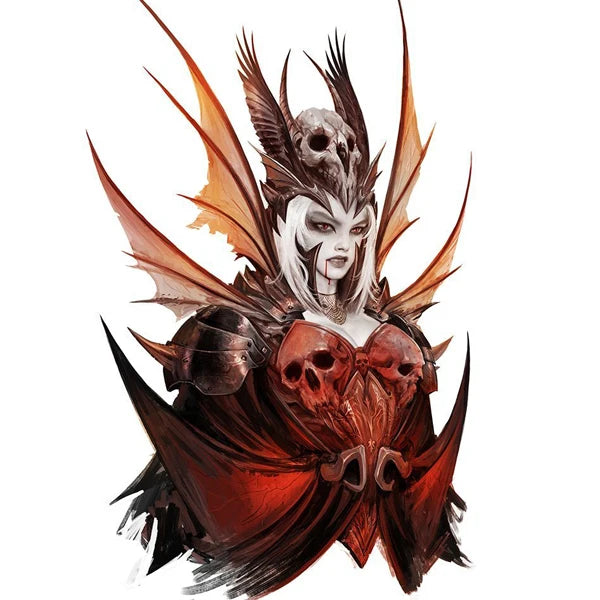 1/10 Demoness with Elaborate Horned Crown, Resin Model Bust Kit, Fantasy Theme, Unassembled and Unpainted
