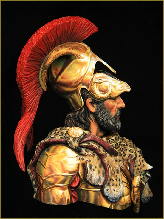 1/10 Ancient Alexander the Great with Leopard Armor, Resin Model Bust Kit, Unassembled and Unpainted