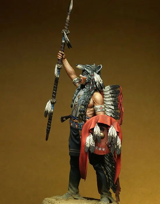 90mm Tribal Warrior, Resin Model Figure Kit, Fantasy Theme, Unassembled and Unpainted