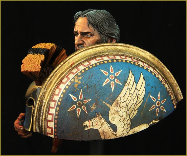 1/10 Ancient Roman Commander with Winged Shield, Resin Model Bust Kit, Unassembled and Unpainted