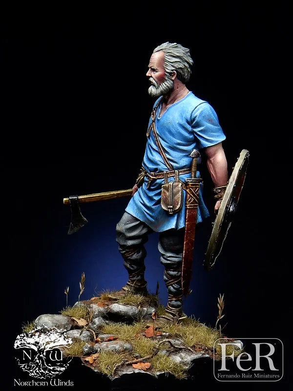 54mm Medieval Irish Viking Warrior, Resin Model Figure Kit, Unassembled and Unpainted