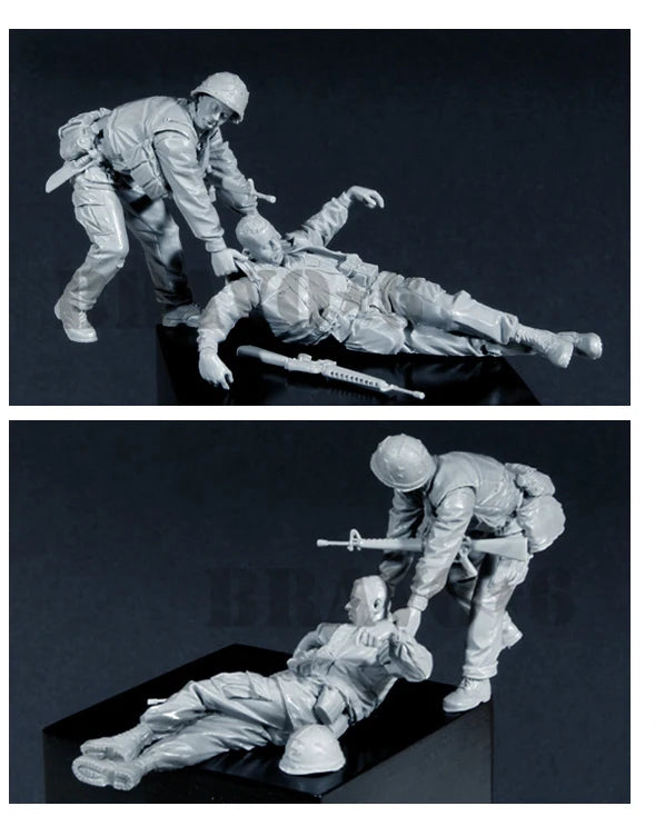 1/35 WWI British Infantry Assault Vault, 2 Figures, Resin Model Figure Kit, Unassembled and Unpainted