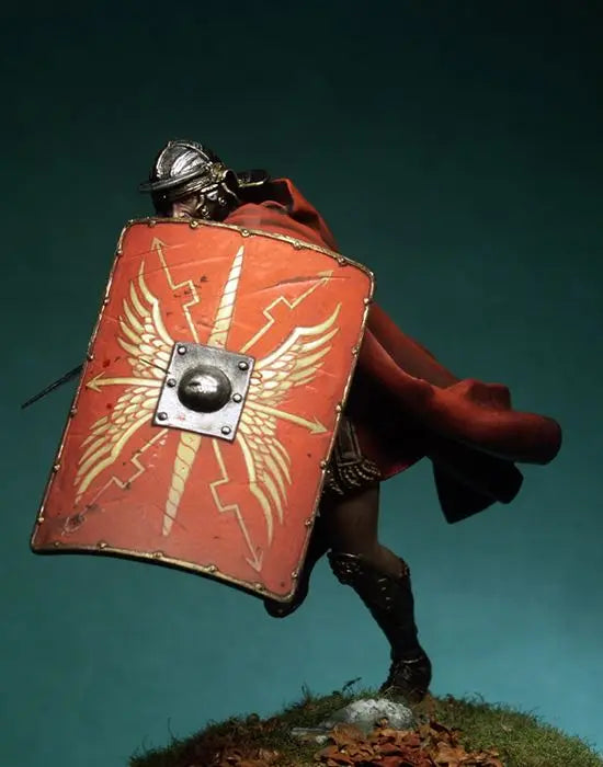 75mm Ancient Roman Legionary Advancing with Red Cloak, Resin Model Figure Kit, Unassembled and Unpainted