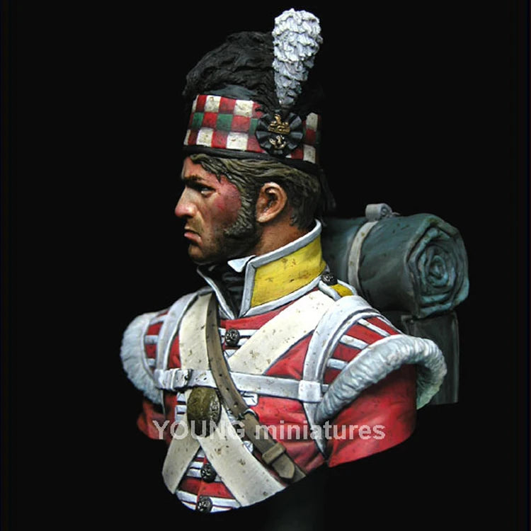 1/10 Napoleonic 92nd Gordon Highlanders, Resin Model Bust Kit, Unassembled and Unpainted